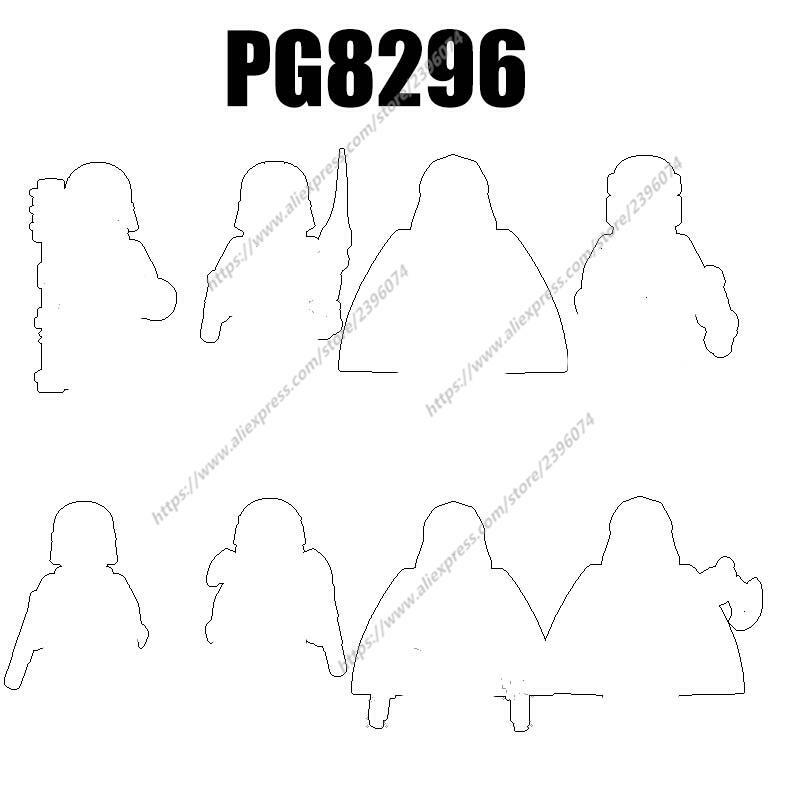 PG8296 figuras de acción, accesorios de película, bloques de construcción, juguetes PG1605, PG1606, PG1607, PG1608, PG1609, PG1610, PG1611, PG1612