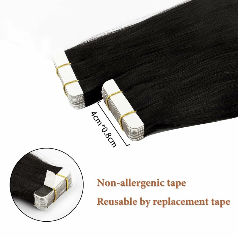 20Piece/Pack Tape In Human Hair Extensions Straight 100% Human Hair Brazilian Remy Invisible Adhesive Tape In 26inches For Women