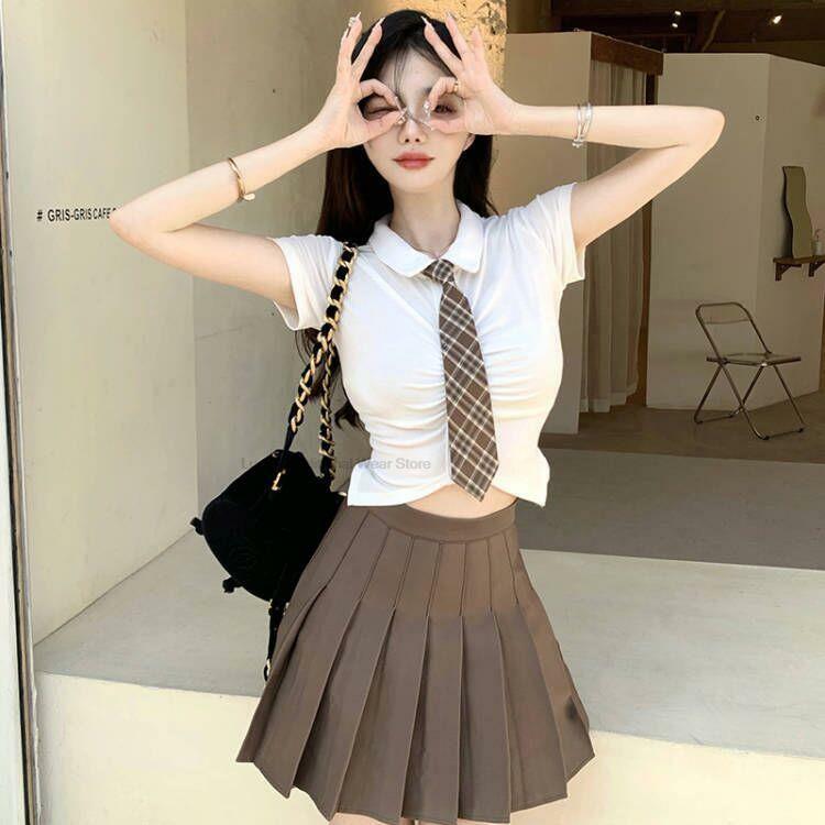 Conjunto de uniforme Jk estilo japonês e coreano vintage feminino, uniforme escolar de meninas quentes, moda feminina, diário