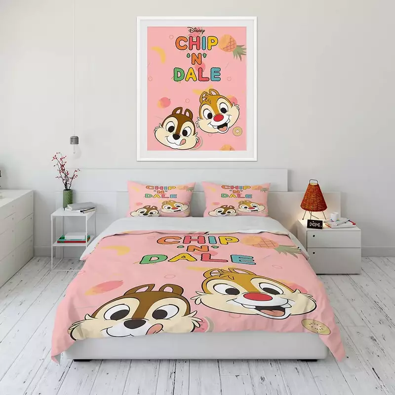 Disney Chip 'n' Dale Cartoon poszewka na kołdrę zestaw pokrowiec na pierzynę Anime dla dekoracja sypialni dzieci Lilo i stich Ikea