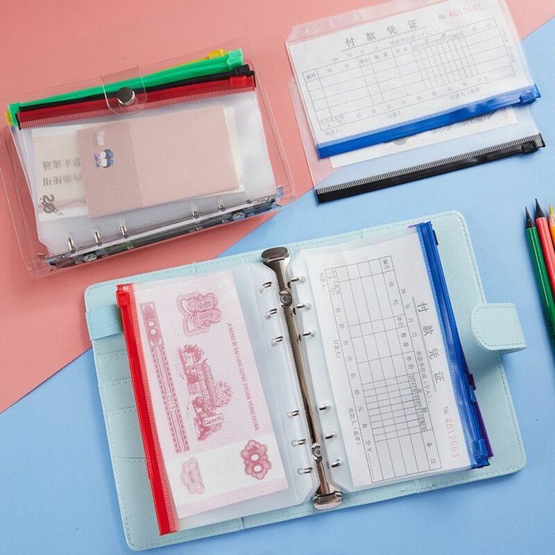 Cards Vouchers Student Stationery Bills Invoices Notebook Binder Pouch Document Filing Bags A5/A6 Binder Pockets Loose Leaf Bag