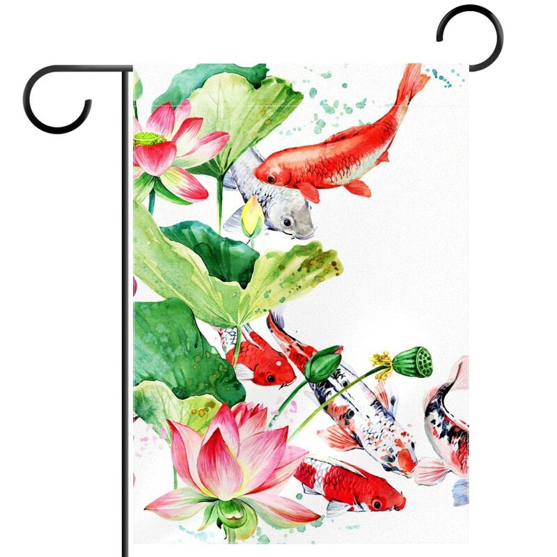 Цветочный Садовый флаг в виде лотоса, Стрекоза на ботанике, цветок водяной лилии, цветущий в пруду, дворе, флаги, двусторонний для фермы, наружного внутреннего дворика, лужайки