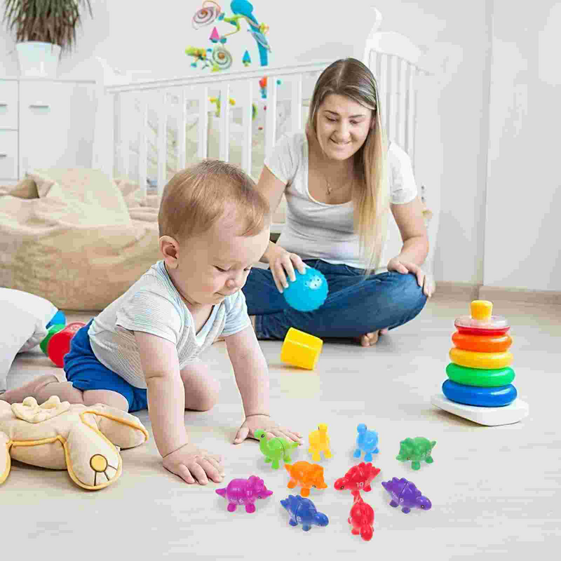 Brinquedo plástico portátil do jogo do dinossauro para crianças, Letter Matching Toy, Number Learning Brinquedos Educativos, Toddler Plaything