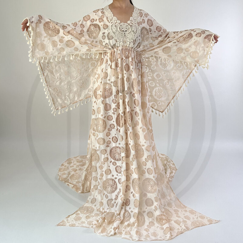 Винтажные Свадебные платья Don & Judy в стиле бохо, свадебные платья для невесты, кружевные аппликации с кисточками и накидкой, богемное женское платье