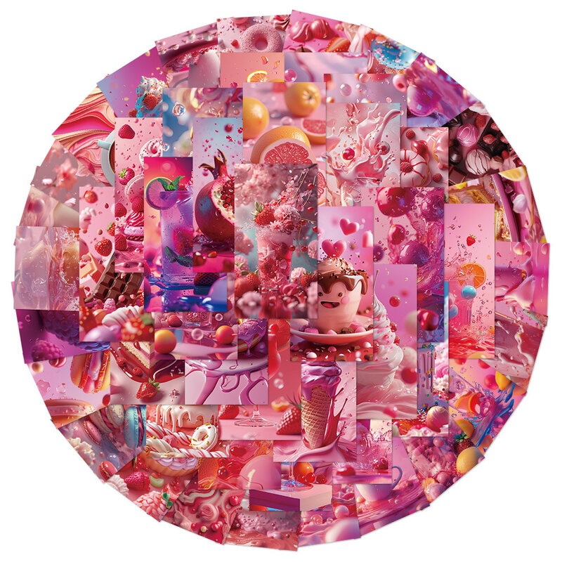 10/30/50pcs kreskówka estetyczne różowe naklejki na jedzenie dla zabawka dla dzieci DIY na bagaż walizka gitara telefon Cute INS naklejki Graffiti