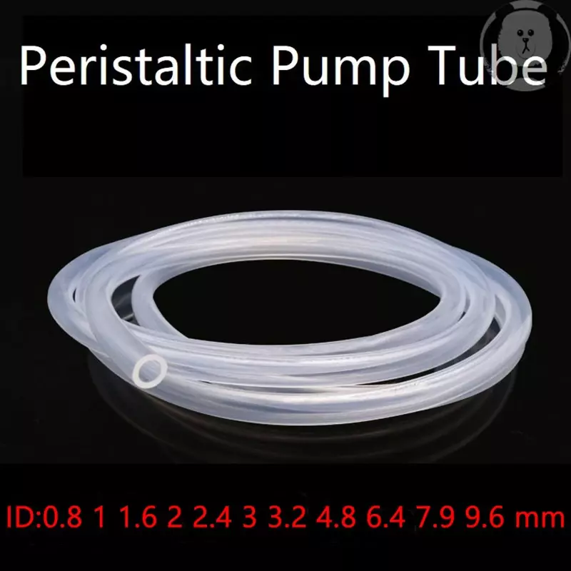 Tubo de bomba peristáltica de 1/5M ID 0,8 1 1,6 2 2,4 3,2 4,8 6,4 7,9 9,6mm manguera de silicona suave Flexible de grado alimenticio no tóxico transparente