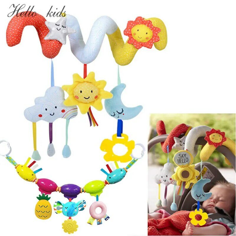 Симпатичная детская кроватка, подвесные погремушки, игрушки, искусственная мягкая Мобильная коляска, кроватка, спиральная игрушка, детская коляска, подарок для младенцев