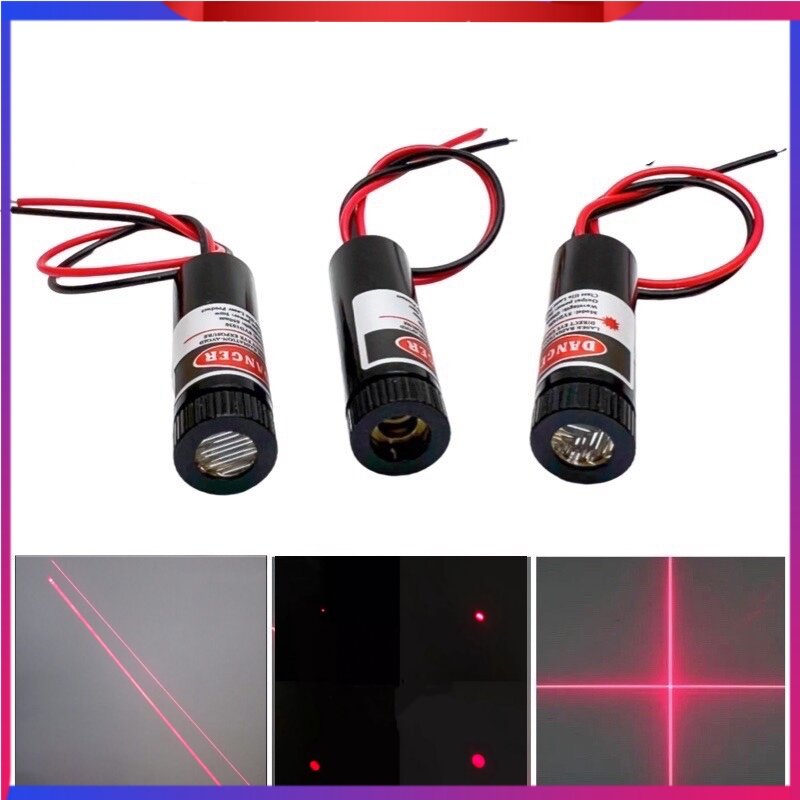 工業用レーザーモジュール,赤色光レーザーヘッド,ストレートラインクロス,ポイント形状,調整可能な焦点,24v,12mm, 650nm
