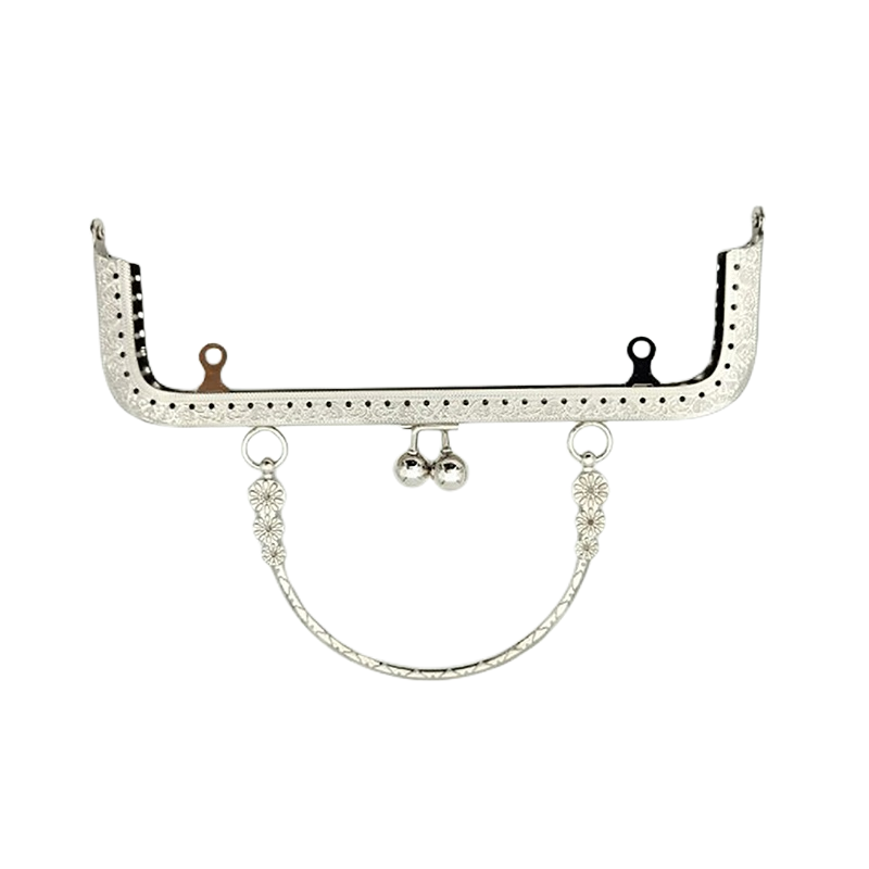20CM persegi panjang Embossing Beads Kiss Dompet logam bingkai gesper jahit kunci untuk DIY dompet tas Fashion wanita kopling tas aksesoris