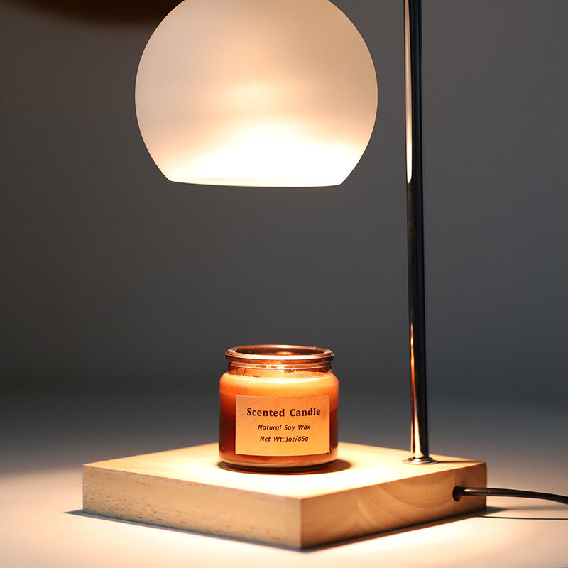 โคมไฟไม้แข็งโคมไฟเทียนไขทันสมัยหรี่แสงได้สำหรับห้องนอนไฟกลางคืนโคมไฟอ่านหนังสือห้องนั่งเล่น hiasan kamar บรรยากาศ