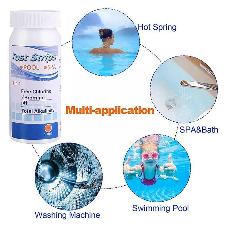 3 In 1 Test Paper Chlorine Immersion Hot Tub Ph Test Pool Water Swimming Test Paper Test Spa Strips Strips H9h1