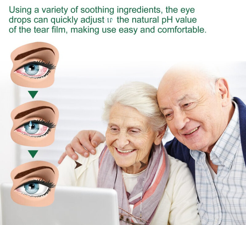 Tetesan mata Presbyopia mengurangi kelelahan mata merah gatal nyeri bengkak di bawah mata kabur meningkatkan penglihatan Perawatan Mata