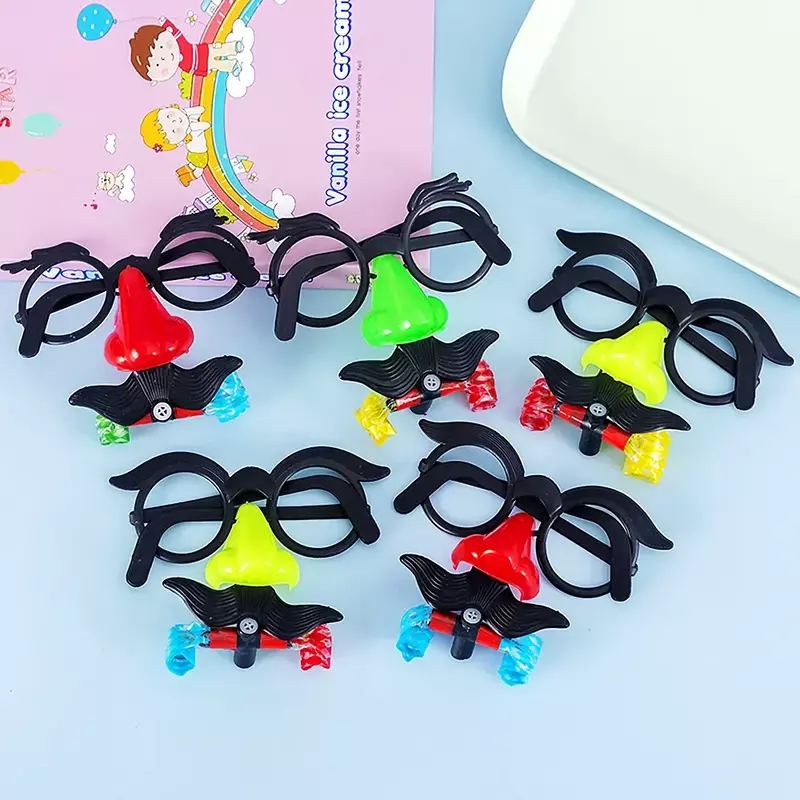 10 Pcs Kids Blowing Dragon Nose Glasses Tricky Funny Toys Halloween Boys Girls Birthday Party Gifts Easter Carnival Party Favor