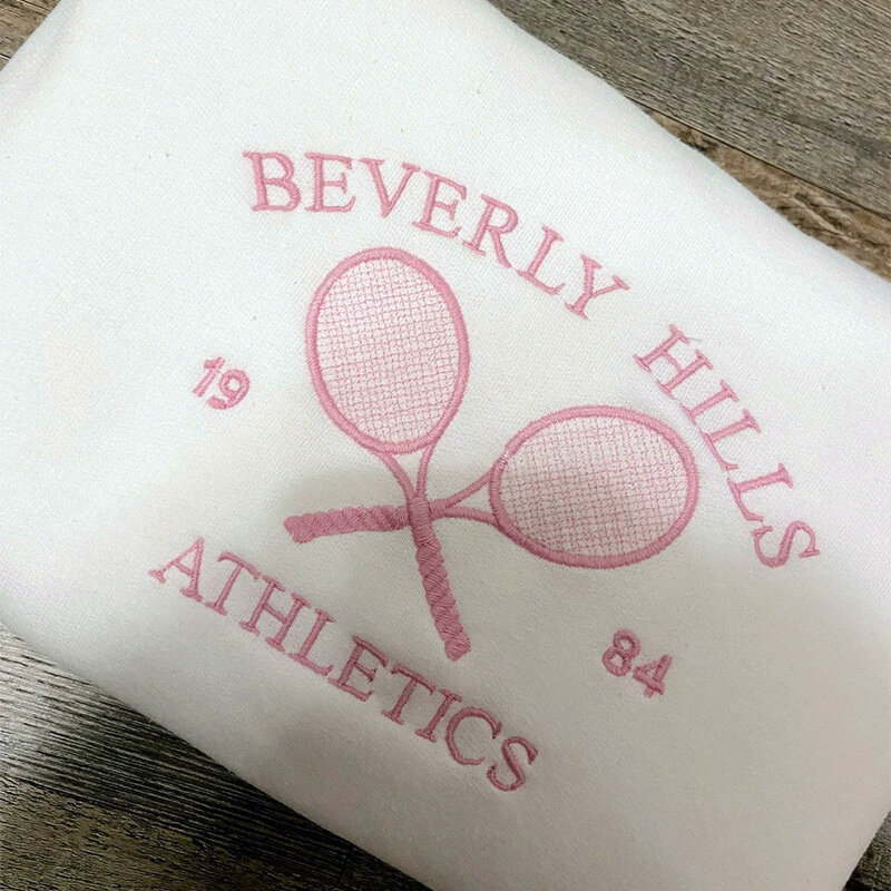 Tênis atletismo letras bordadas camisolas femininas branco solto primavera pulôver manga longa retro fino algodão casual jumpers