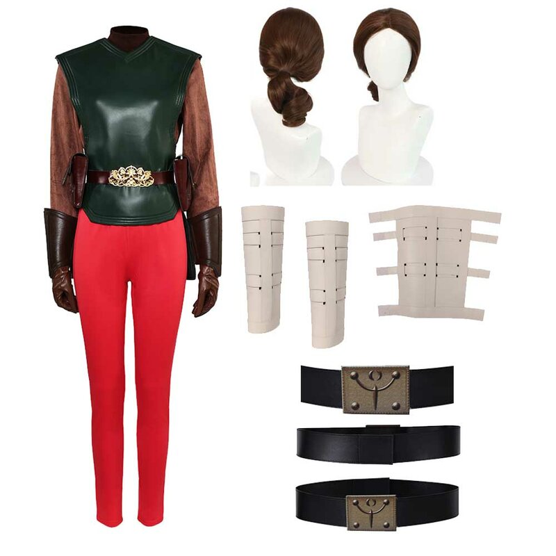 Padme-Roupa piloto feminina, traje de cosplay, cinto de legging, ataque dos clones, acessório coruscant, terno de Halloween e carnaval