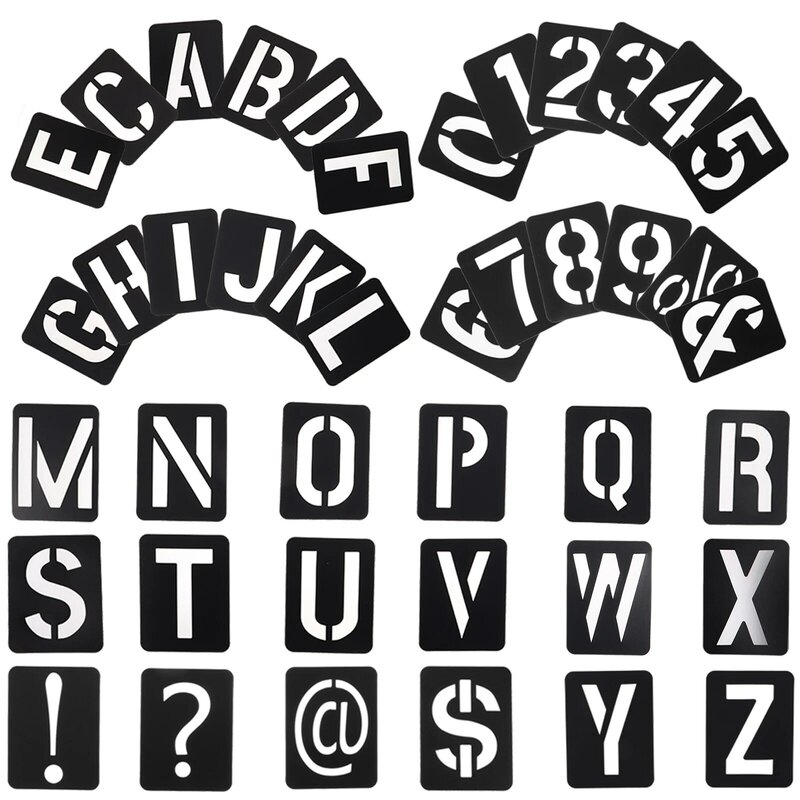 Modèle de lettre et règle pour la peinture, galets de chiffres, grand alphabet, artisanat, moule à chiffres