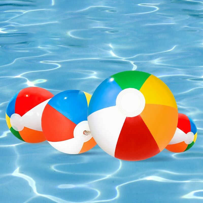 ลูกบอลชายหาดเป่าลมทำจากพีวีซีลูกบอลสระน้ำเป่าลมขนาดใหญ่30ซม. ลูกบอลสีรุ้งหกสี40ซม. สำหรับเด็ก