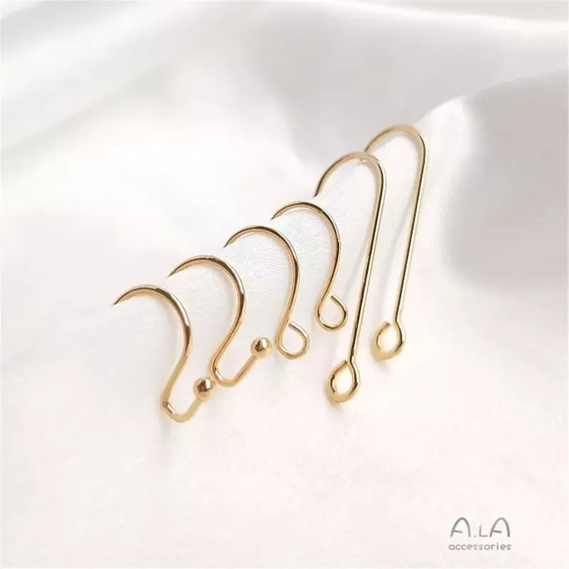 Gancho para la oreja chapado en oro de 14K, accesorios para colgar en la oreja, bricolaje, hecho a mano, francés, fácil y versátil, accesorios para la oreja de moda