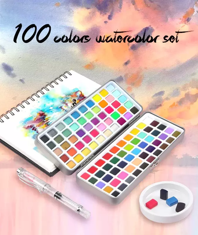 Solid Watercolor Paints Water Colours Set for Art Painting Nail Design 213