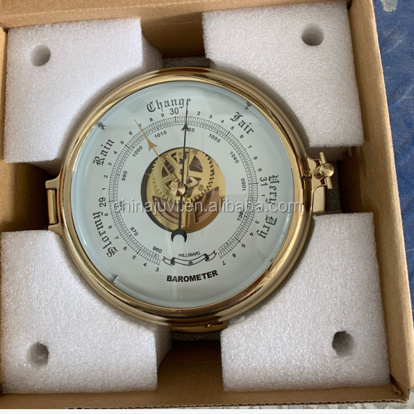มาตรวัดแบบดิจิตอลทองเหลืองขนาด180มม. นาฬิกาอัจฉริยะเรือเรือยอชท์การเดินเรือทางทะเลขอบเขต50องศา