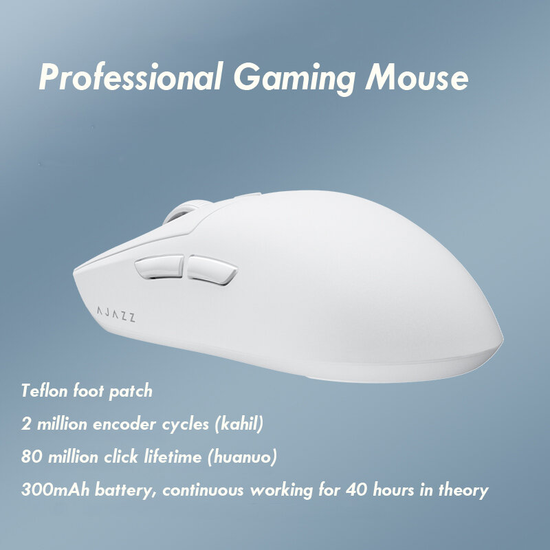AJAZZ-ratón inalámbrico profesional AJ139 Pro, con Feets PMW3395, Chipset para juegos, 26000dpi, para PC
