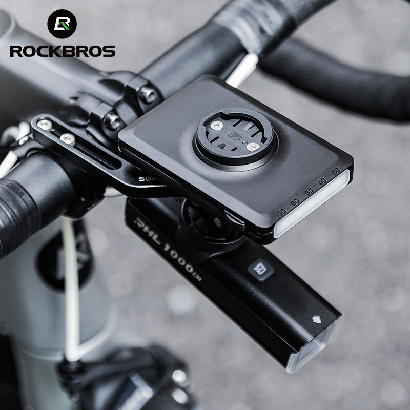 ROCKBROS Luz de Bicicleta com Display Digital, Carregamento Tipo C, Lâmpada de Ciclismo Impermeável, Lanterna Guiador, 5000mAh, Adequado para Garmin Bryton