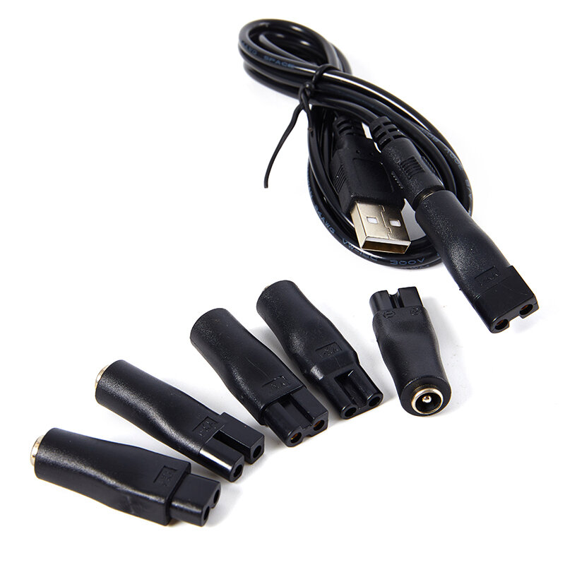 Câble de chargeur adaptateur USB pour tondeuse à cheveux DC, 5.5x2.1mm, mâle vers queue C8, alimentation femelle
