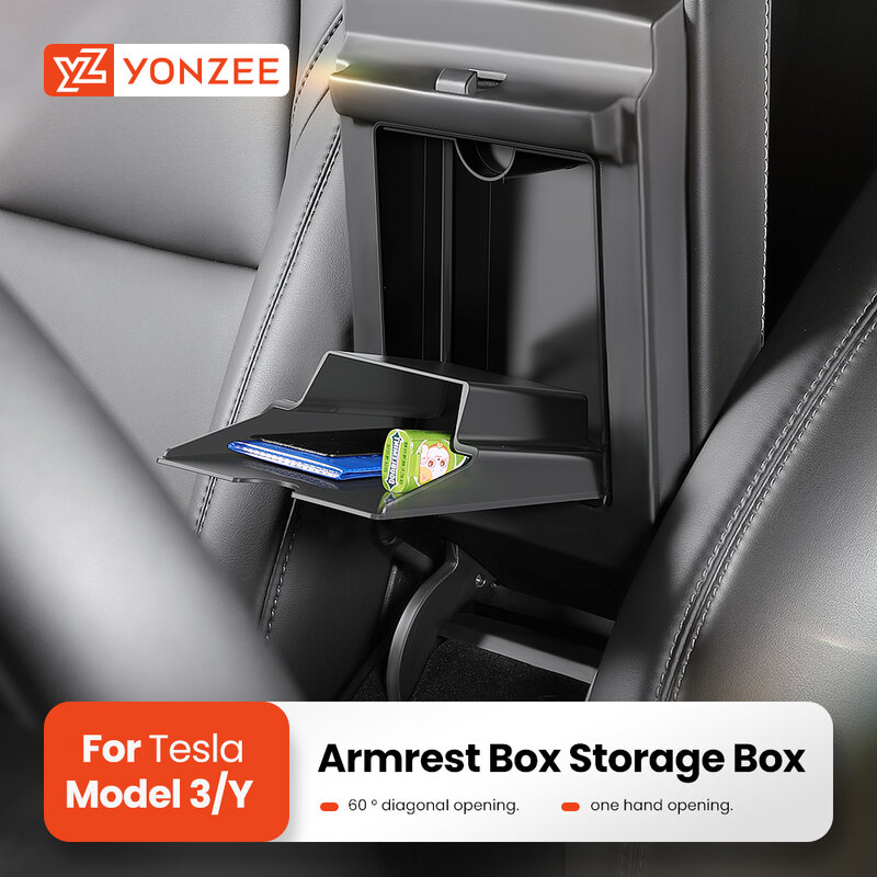 Für Tesla Modell 3 Modell y Mittel konsole Armlehne magnetisch versteckte Aufbewahrung sbox Organizer Box Autozubehör