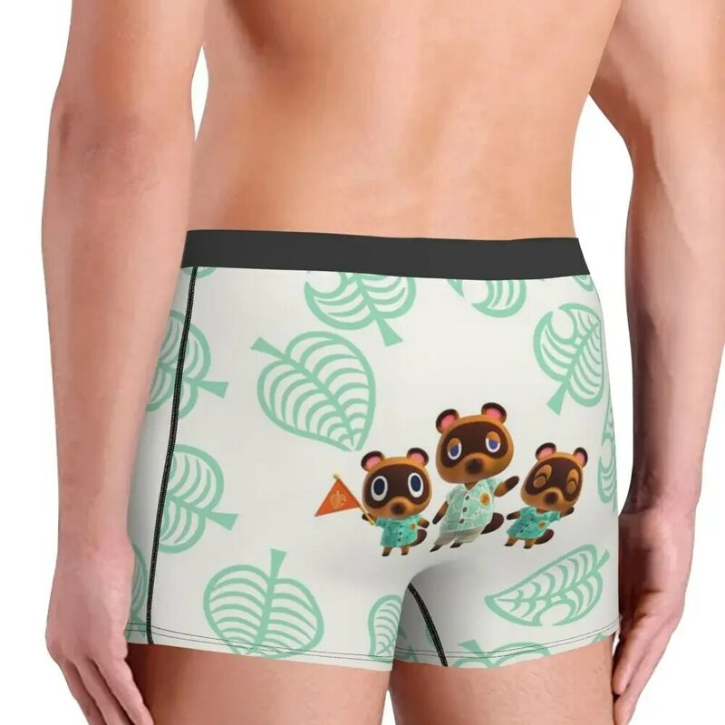 Animal Crossing Bear Boxer Briefs para homens, cuecas masculinas, shorts de ventilação, cuecas