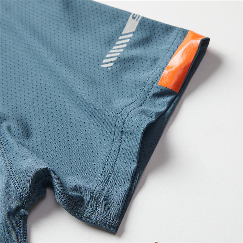 Kaus Olahraga Pria Lengan Pendek Cepat Kering Musim Panas Pakaian Pria L-9XL Ukuran Besar Ketat Luar Ruangan