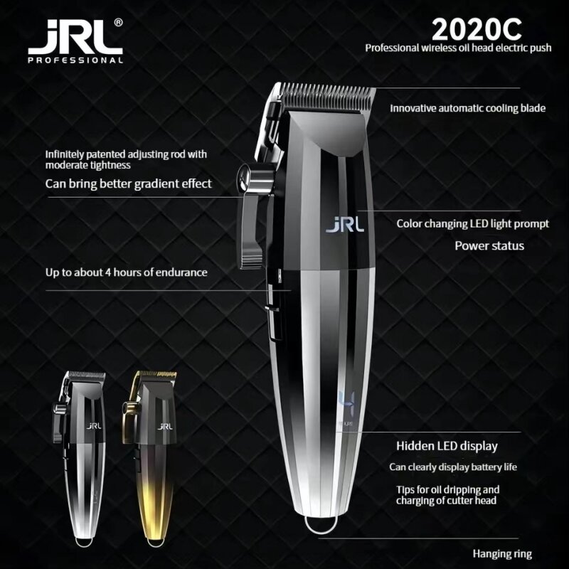 100% 정품 JRL20C 전문 이발사, 7200RPM 고출력 무소음 트리머, 무선 이발사 수염 트리머 이발 도구