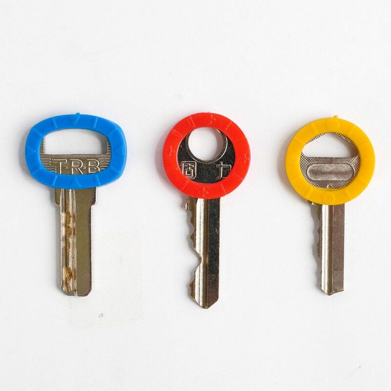 8pcs Trendy 8pcs Round 24mm*4mm Home Keys Cap Silicone Key Covers Keyring