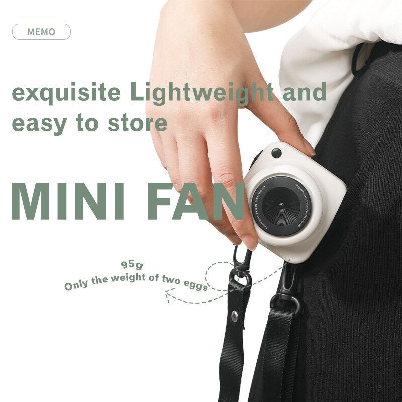 Portable Hanging Neck Fan Vintage Camera Shaped Adjustable Handheld  Mini Neck Fan with Lanyard for Outdoor Gift Summer Cool