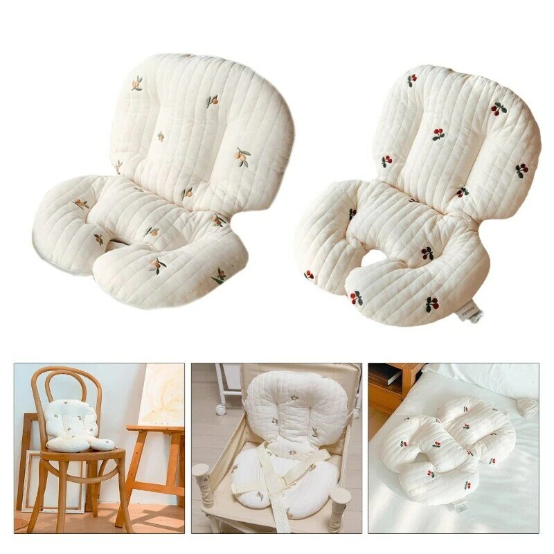 Almohadilla gruesa algodón F62D para cochecitos, trona, silla comedor para niños pequeños, forro cálido