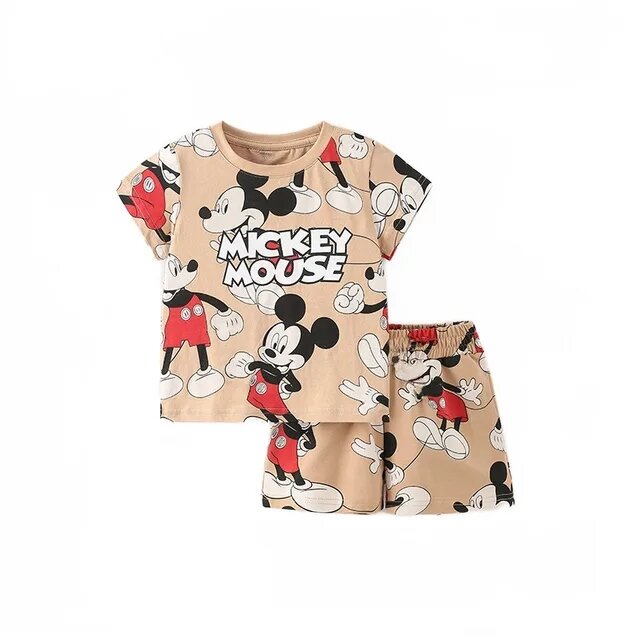 Disney Mickey kaczor Donald ubrania dla dzieci dziewczynki chłopcy bawełniana kurtka dla dzieci dwa zestawy ubrań dla niemowląt noworodek ubranka