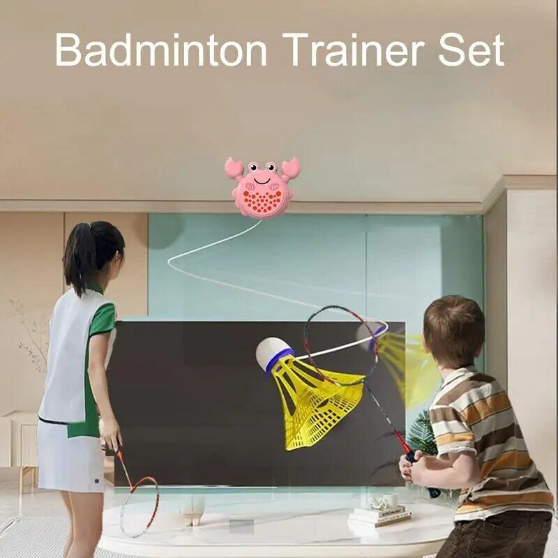 Trener odbicia badmintona świecący, wiatroszczelny Rebounder do badmintona, regulowany trener do badmintona