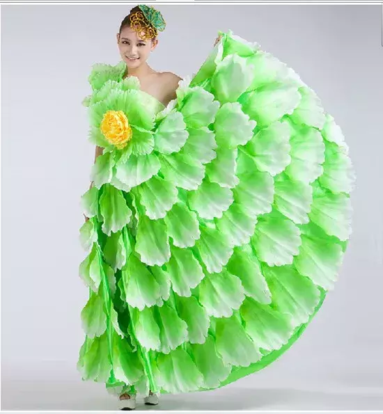 Nuovo costume da ballo di Flamenco gonna di espansione costume danza moderna performance wear gonna petalo abito da flamenco spagnolo 540 720