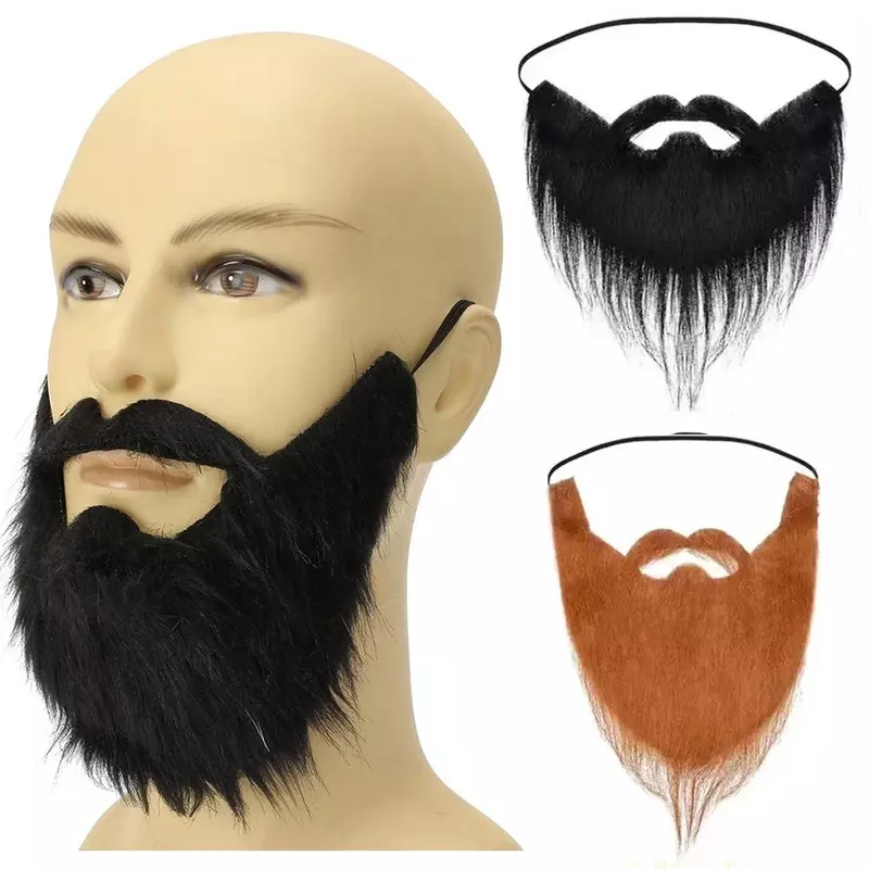 1PC Unisex Fancy Fake Beard Halloween Costume Party Facial Hair Moustache Wig Funny Festival Christmas Supplies Prom Props