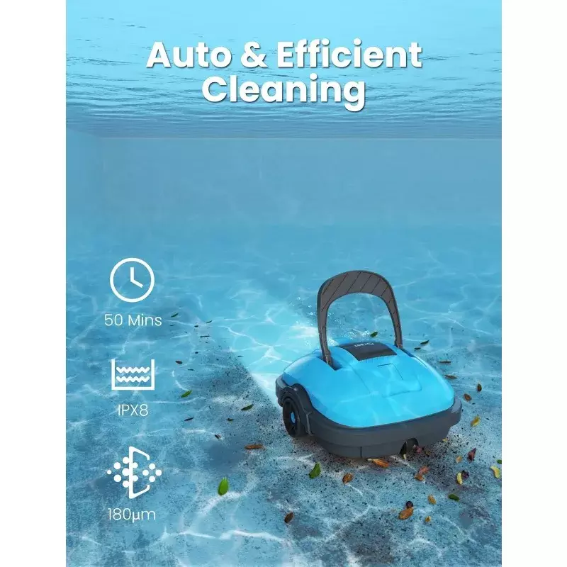 Беспроводной Роботизированный очиститель для бассейна WYBOT, автоматический пылесос для бассейна, Мощное всасывание, двухмоторный, для наземного плоского бассейна до