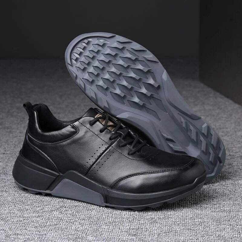 Scarpe da Golf da uomo professionali Sneakers da palestra in pelle per allenamento da Golf antiscivolo da uomo per scarpe sportive stringate da uomo