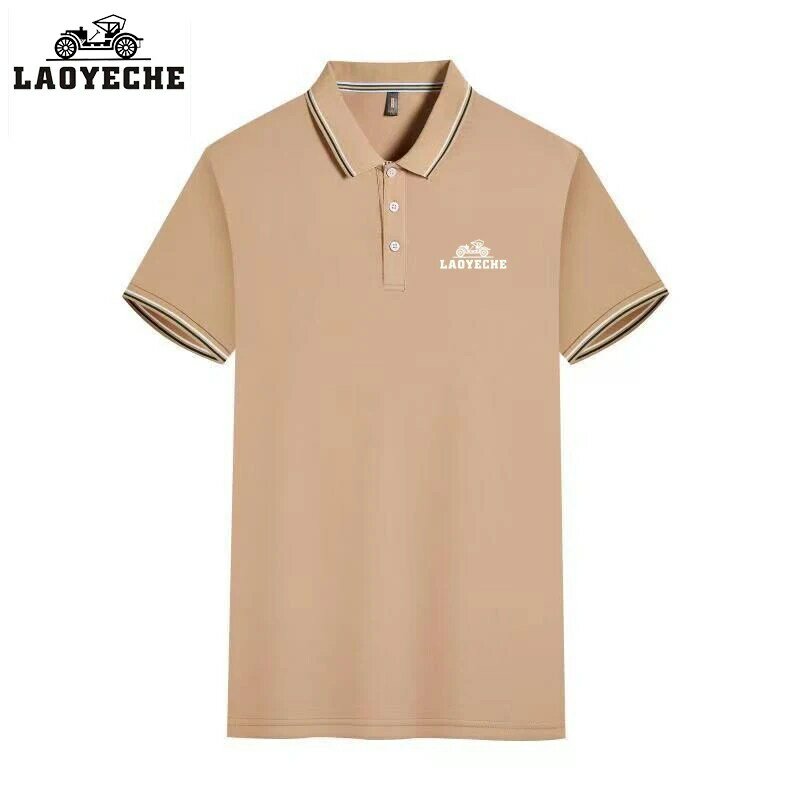 Haft Laoyeche Polo nowa letnia koszulka Polo męska wysokiej jakości męska koszulka Polo z krótkim rękawem dla mężczyzn