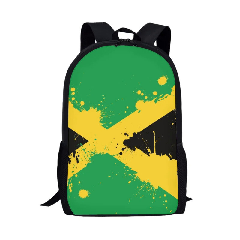 Tas punggung motif bendera Jamaika tas sekolah anak-anak tas buku anak laki-laki anak perempuan tas Laptop tas punggung kasual harian ransel bepergian
