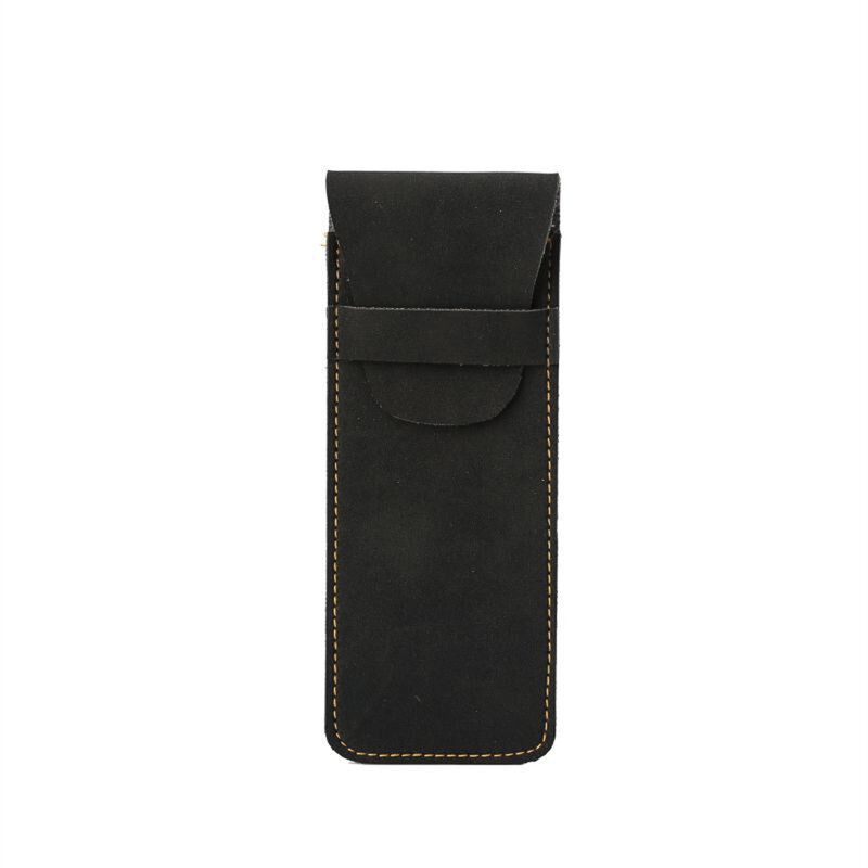 Portamatite in pelle Vintage portapenne con patta tasca portapenne portatile di grande capacità portaborse per cancelleria materiale scolastico per ufficio