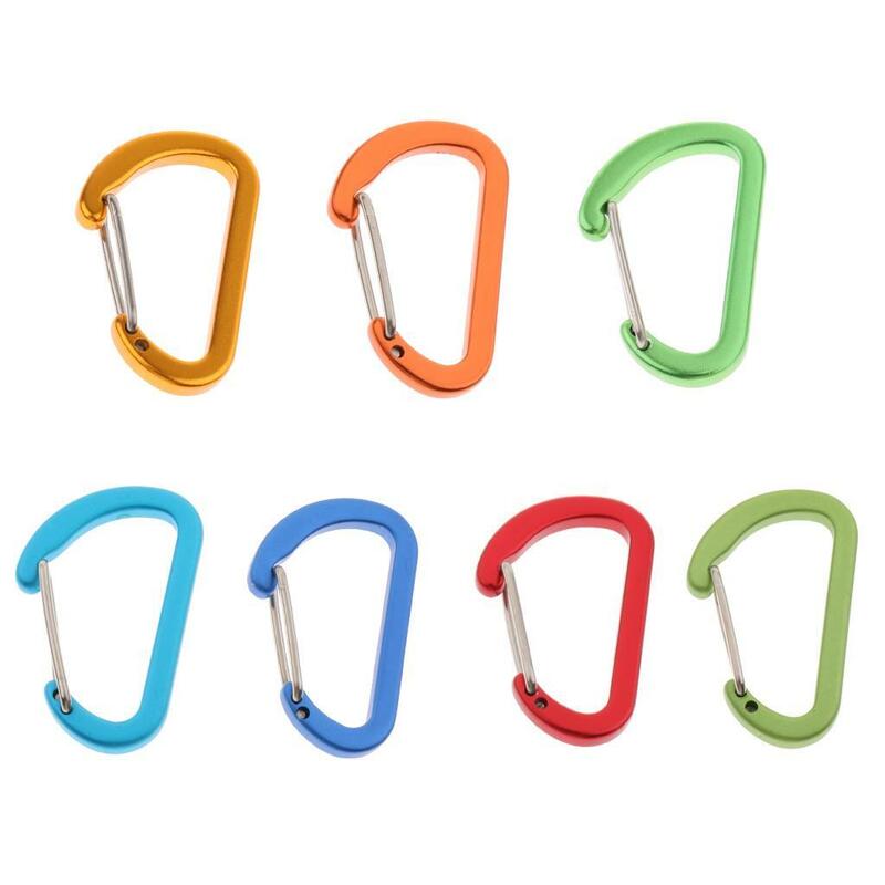 Mini Aluminum Alloy Carabiner Outdoor D Shape Quickdraw Frosted light blue