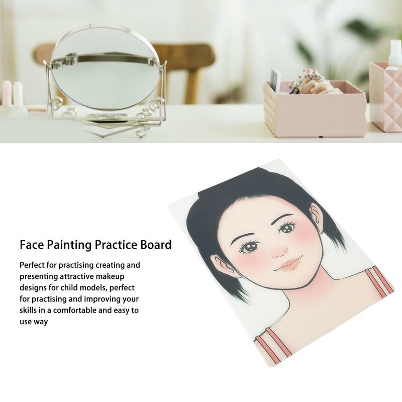 2pcs Makeup Face Painting Practice Board Anti Crack Reusable Washable Girl Art Tool