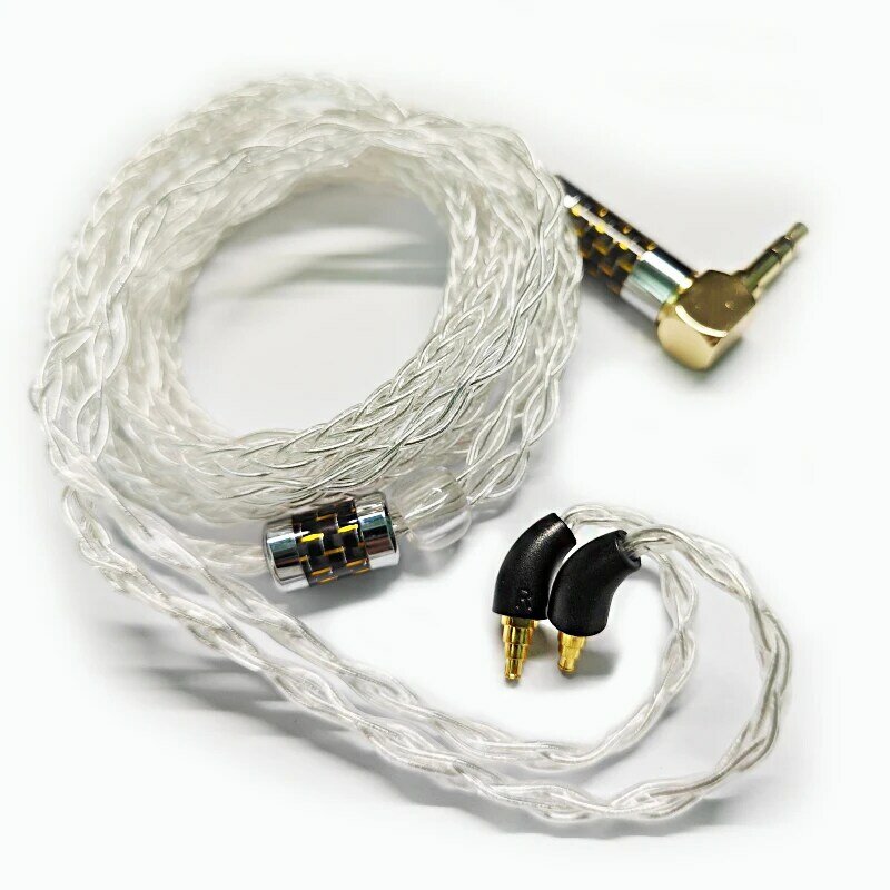IE40pro IE40 Cable OCC 8 Core auriculares, plateado, actualización 4,4mm Balance 2,5 3,5mm con micrófono