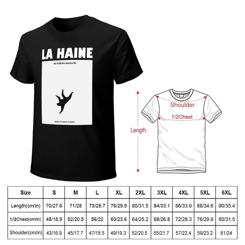 T-shirt LA HAINE pour hommes, imprimé animal drôle, blanc, uni, garçons