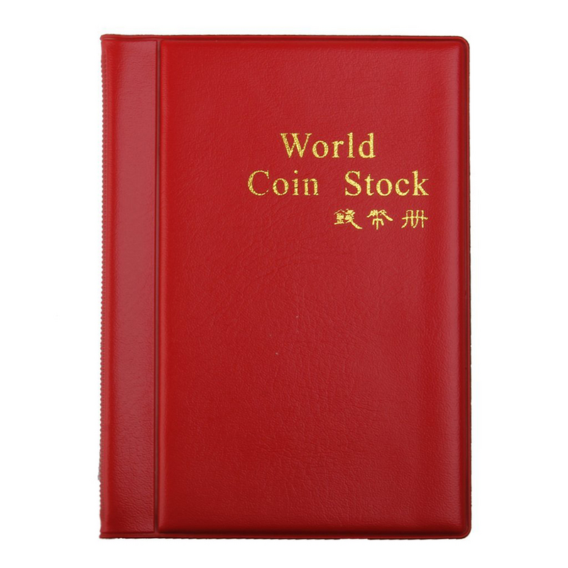 120 Pockets Album Holder Collecting Book Storage Souvenir Booklet For Collectors Graduation Gift ( Red ) Coin case