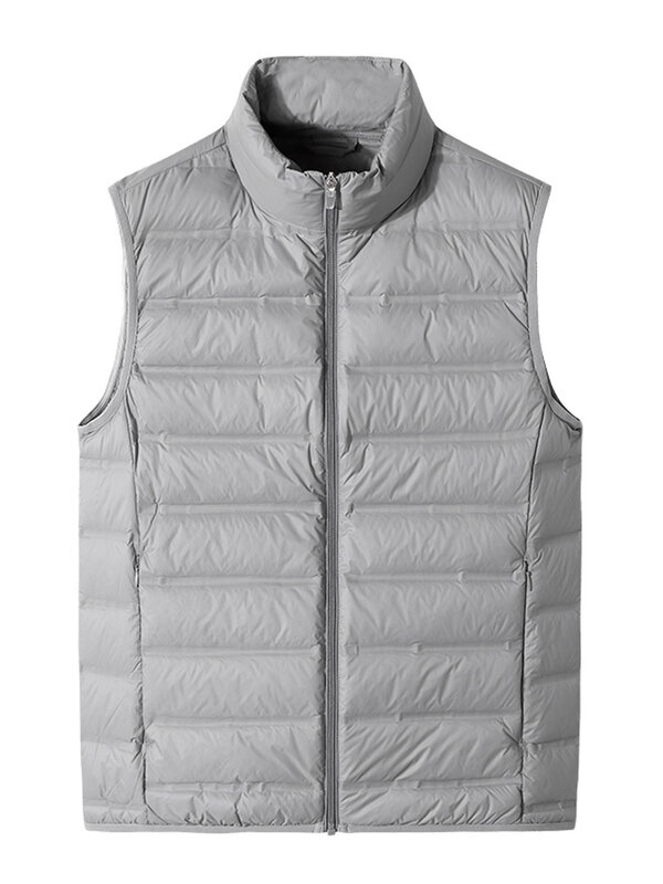 Chaleco ultraligero acolchado de plumón de pato blanco para hombre, chaqueta sin mangas ajustada, abrigo cálido, 8XL talla grande, 90%