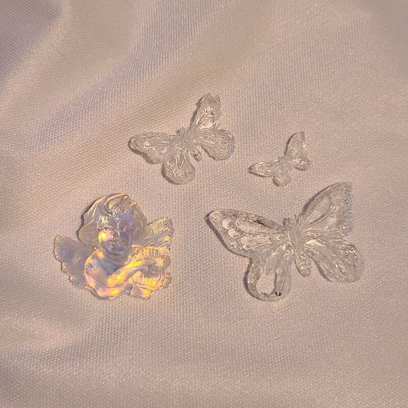Molde de silicona con forma de pequeño ángel para Resina, moldes de resina epoxi UV, herramientas de joyería colgante